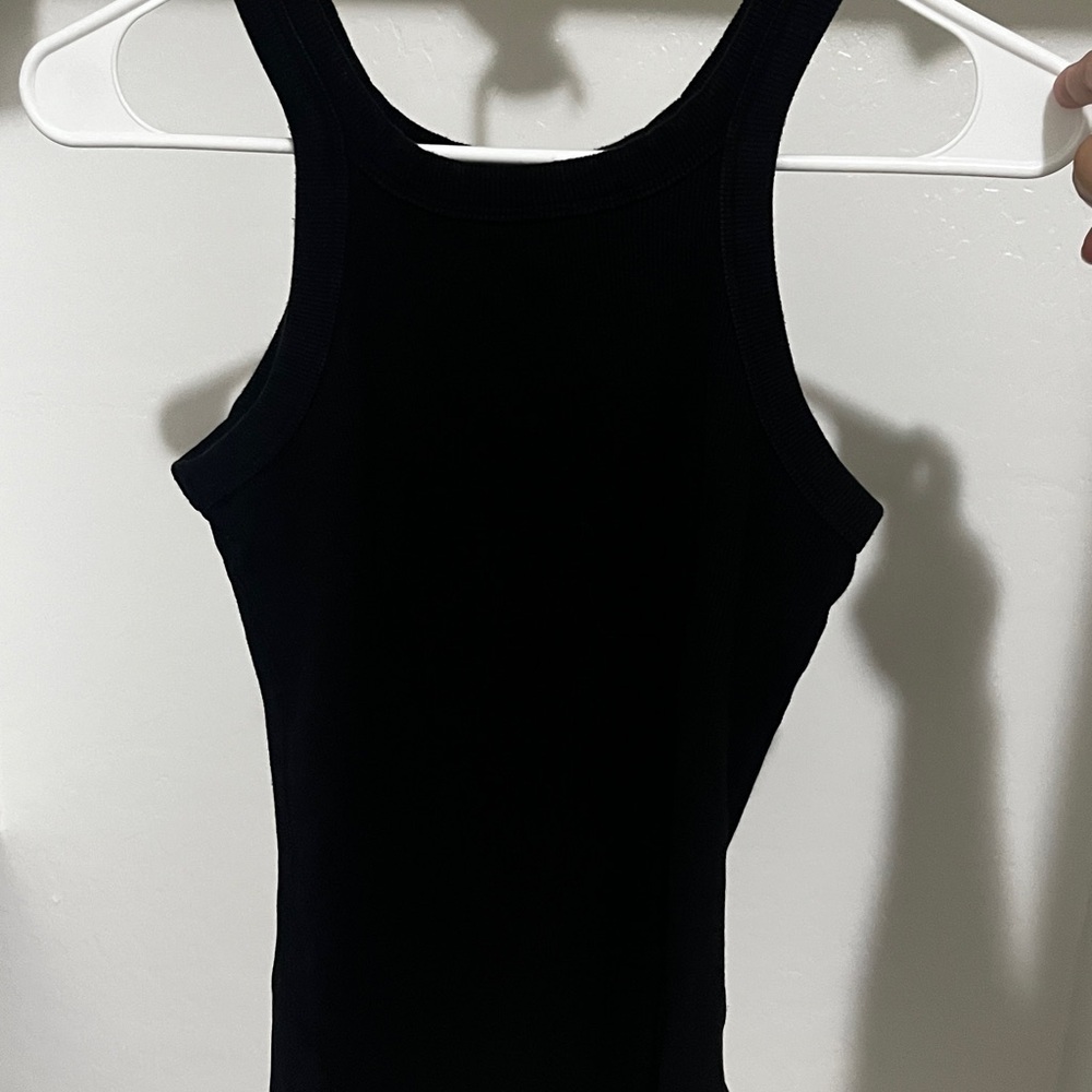 & Other Stories Black Ribbed Tank Top